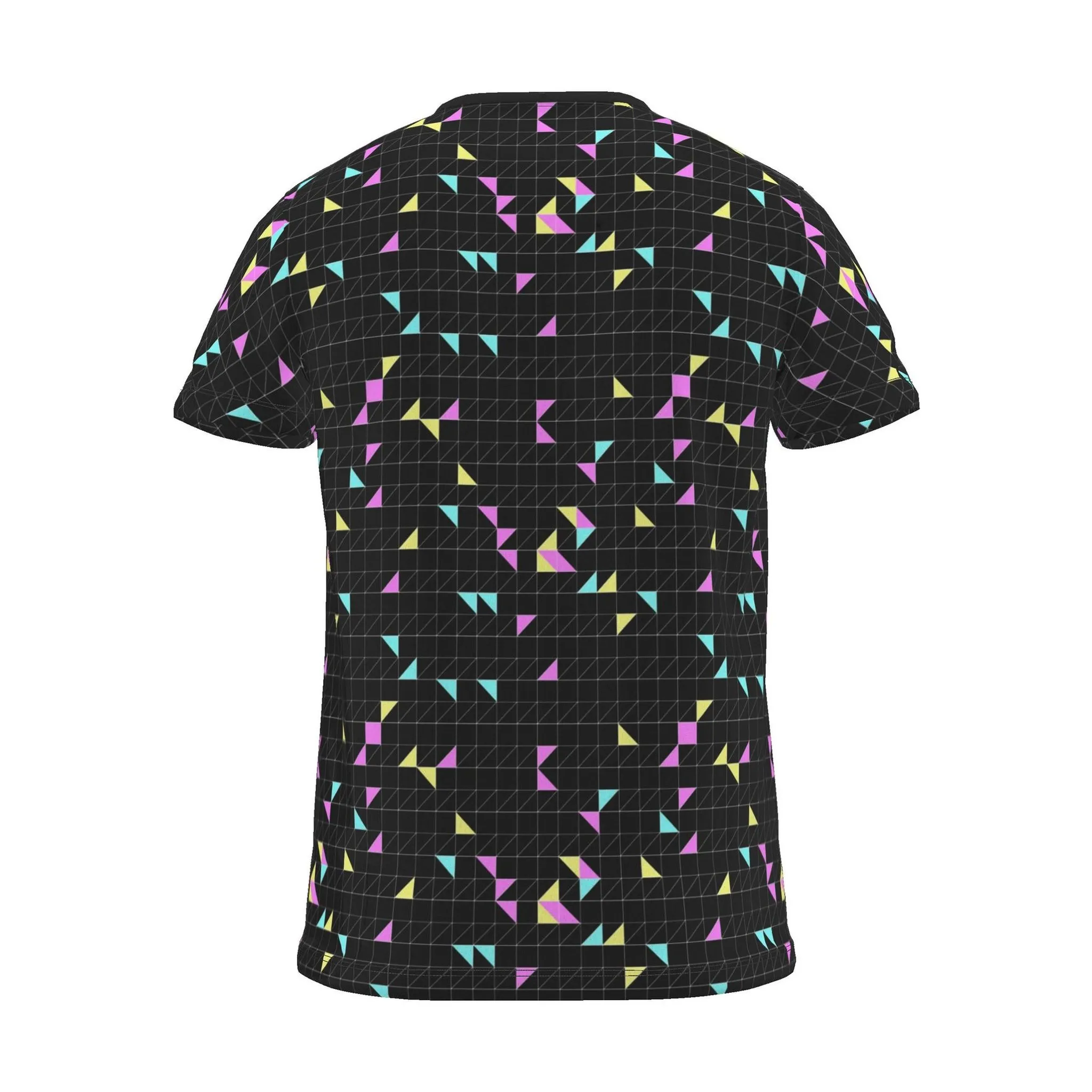 Geo Mesh All-Over Print T-Shirt, black, back view