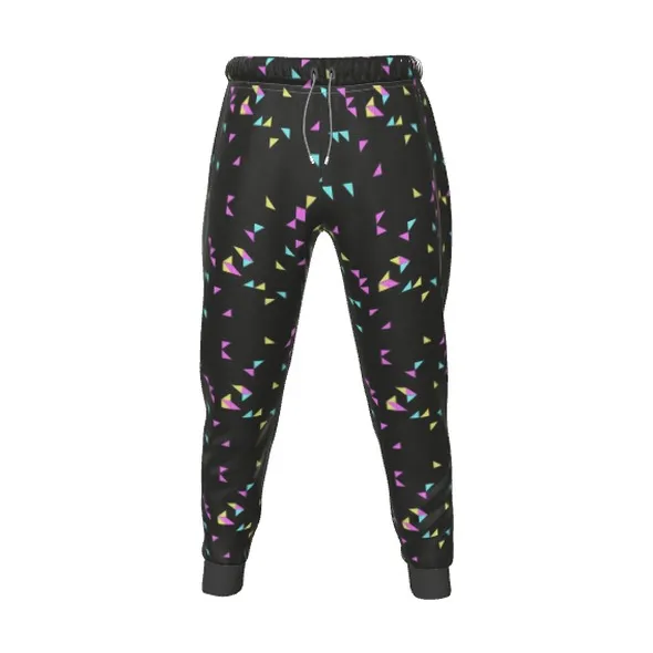 Black Mesh Joggers, front view
