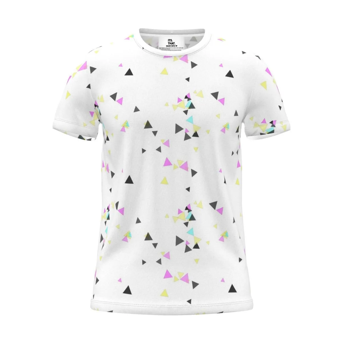 Geo Scatter All-Over Print T-Shirt, white, front view