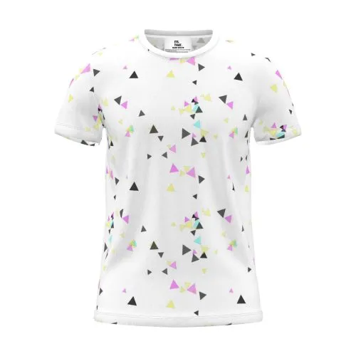 Geo Scatter All-Over Print T-Shirt, white, front view