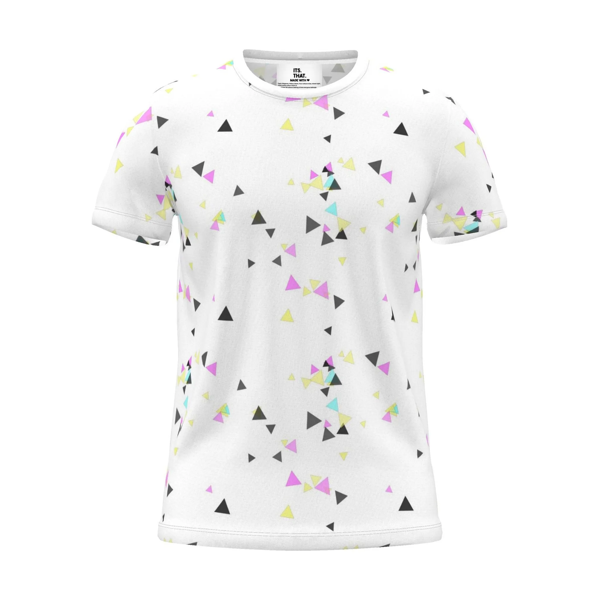 Geo Scatter All-Over Print T-Shirt, white, front view