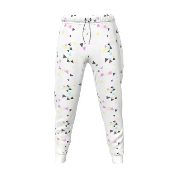 White Scatter Joggers, front view