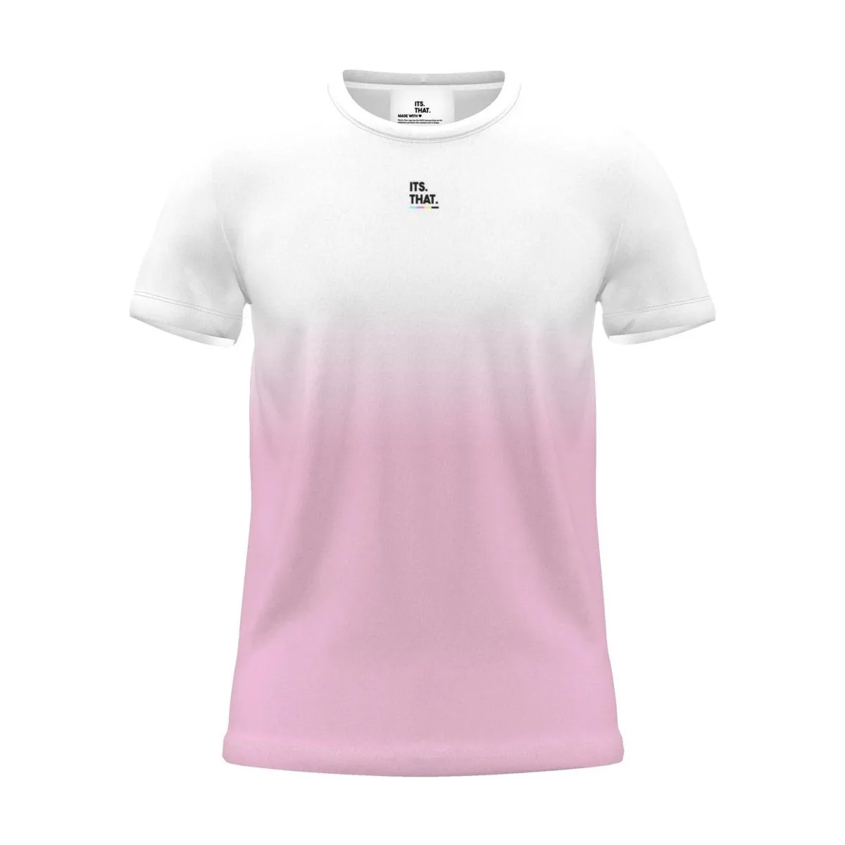 Its.That. logo tee, magenta dip, front view