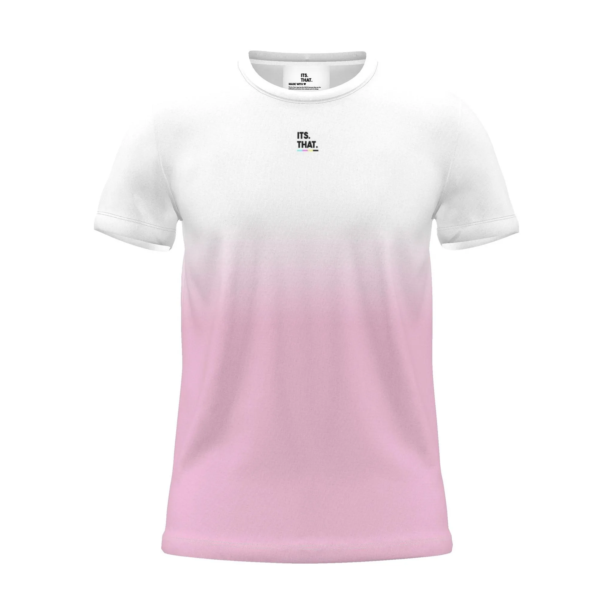 Its.That. logo tee, magenta dip, front view