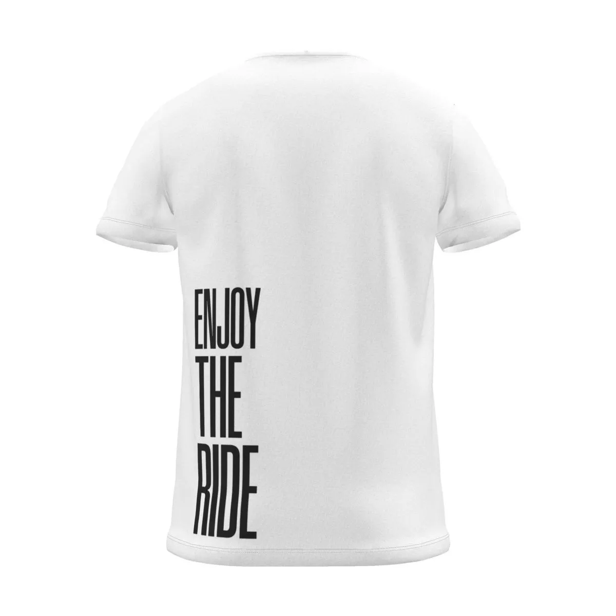 "ENJOY THE RIDE" Backprint Tee, white, back view