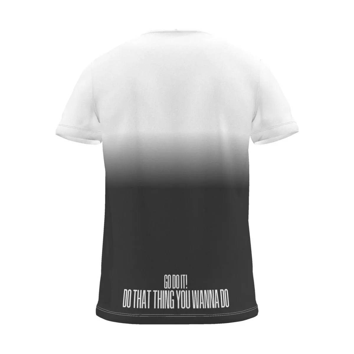 "GO DO THAT THING YOU WANNA DO" Backprint Tee, charcoal dip, back view