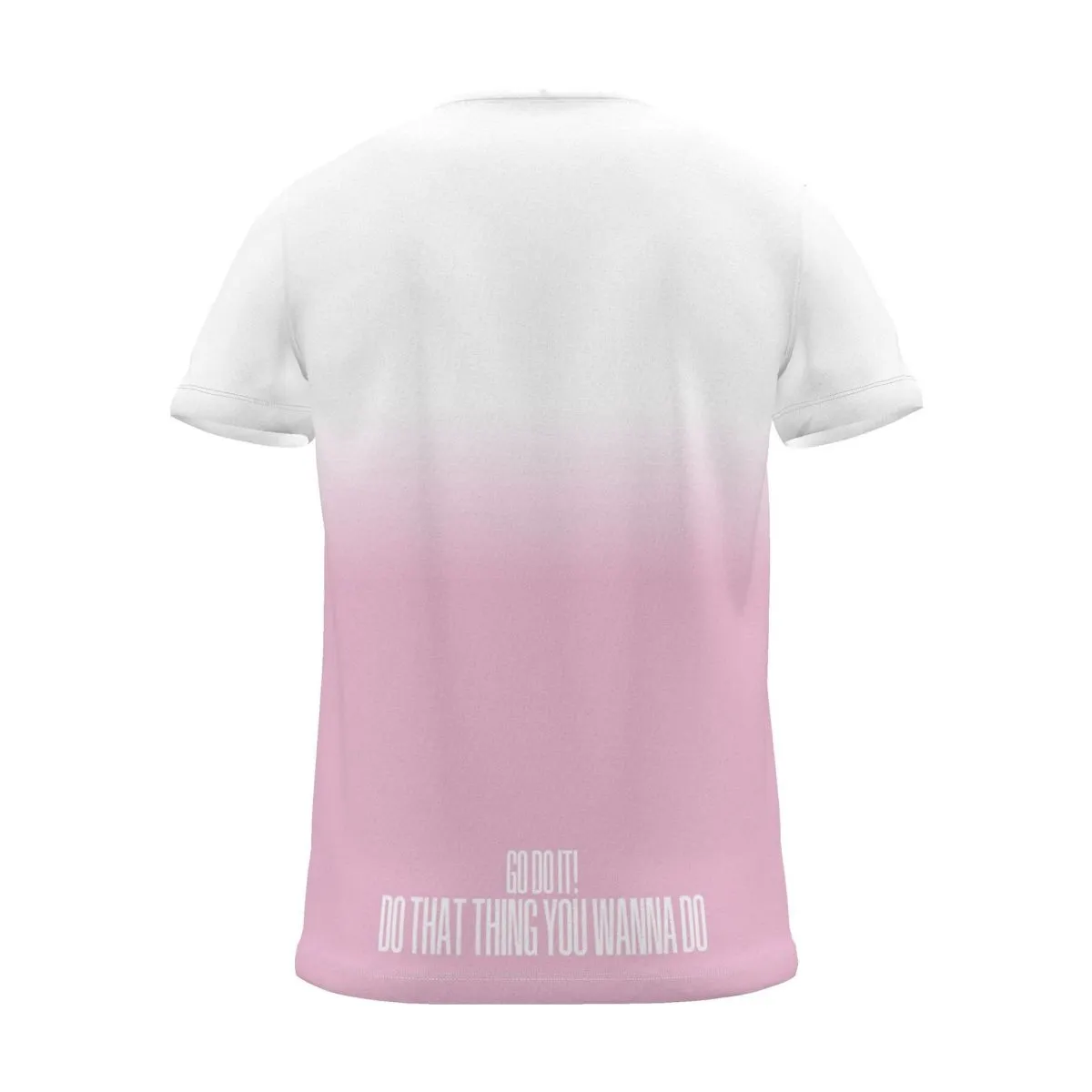 "GO DO THAT THING YOU WANNA DO" Backprint Tee, magenta dip, back view