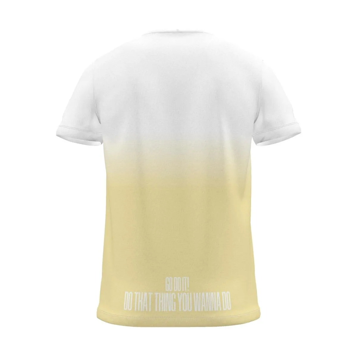 "GO DO THAT THING YOU WANNA DO" Backprint Tee, yellow dip, back view