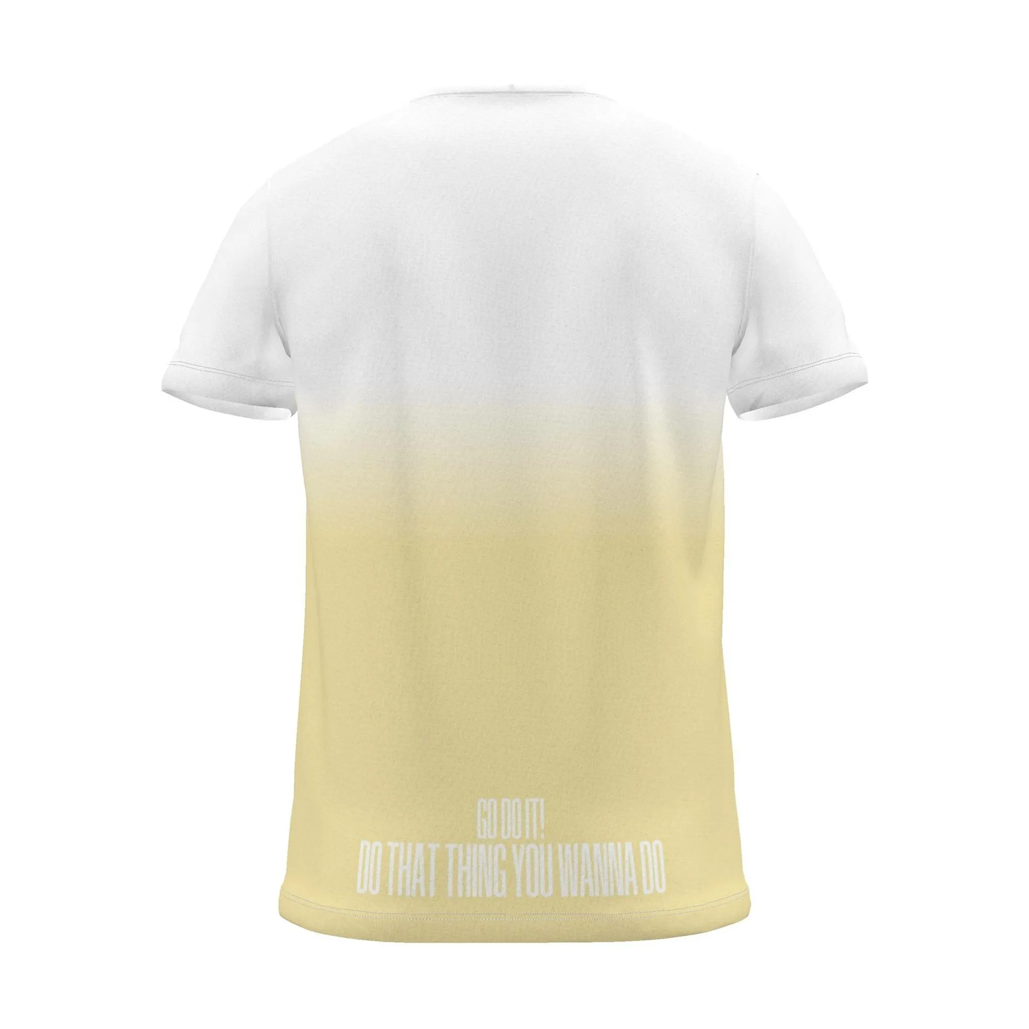 "GO DO THAT THING YOU WANNA DO" Backprint Tee, yellow dip, back view