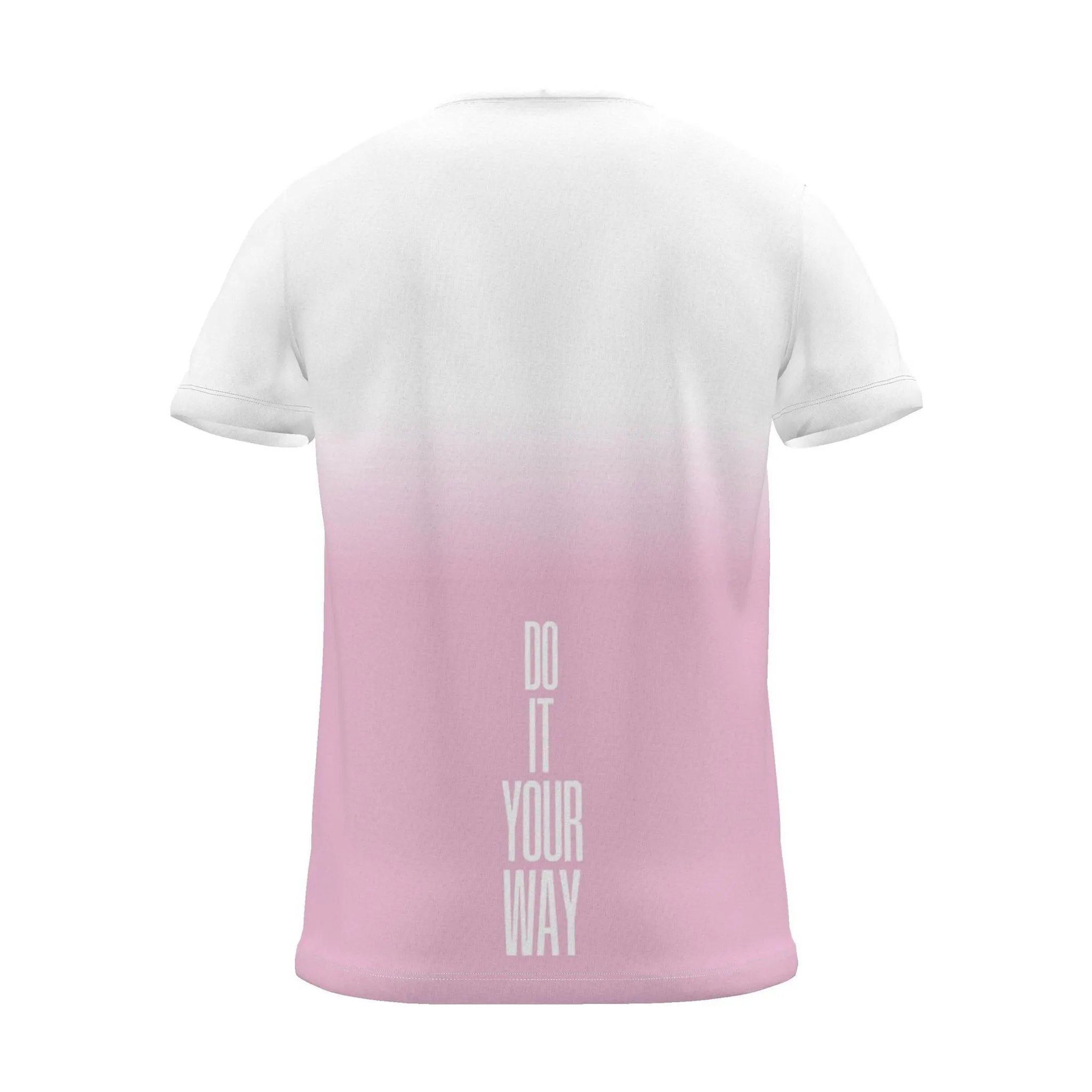 "DO IT YOUR WAY" Backprint Tee, magenta dip, back view