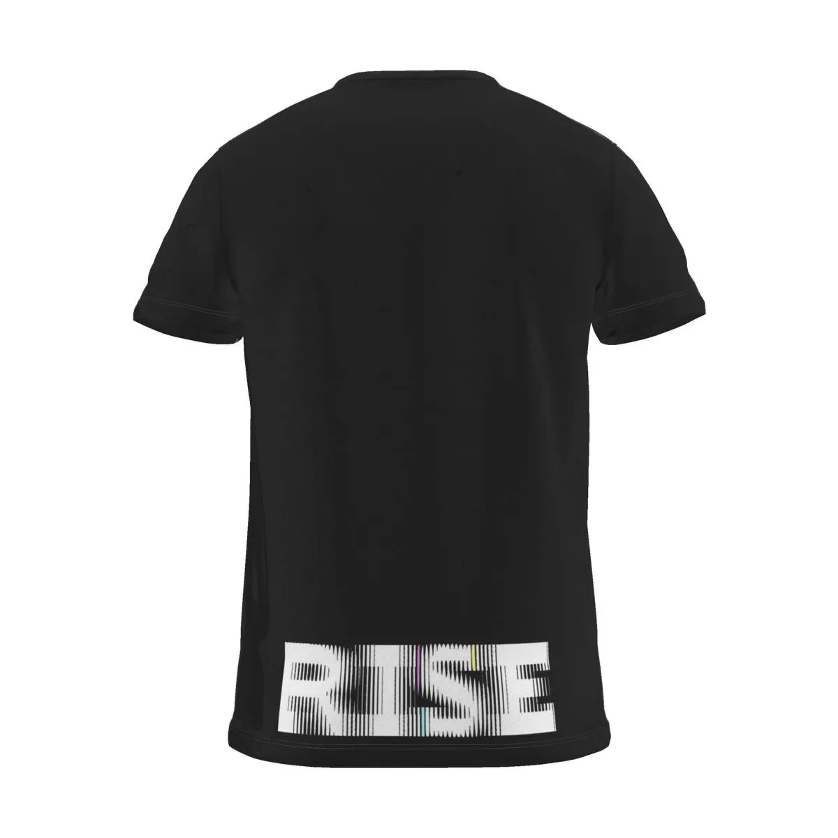Its.That. Rise (Rotated) Word-Art Tee (CMYK), black, back view