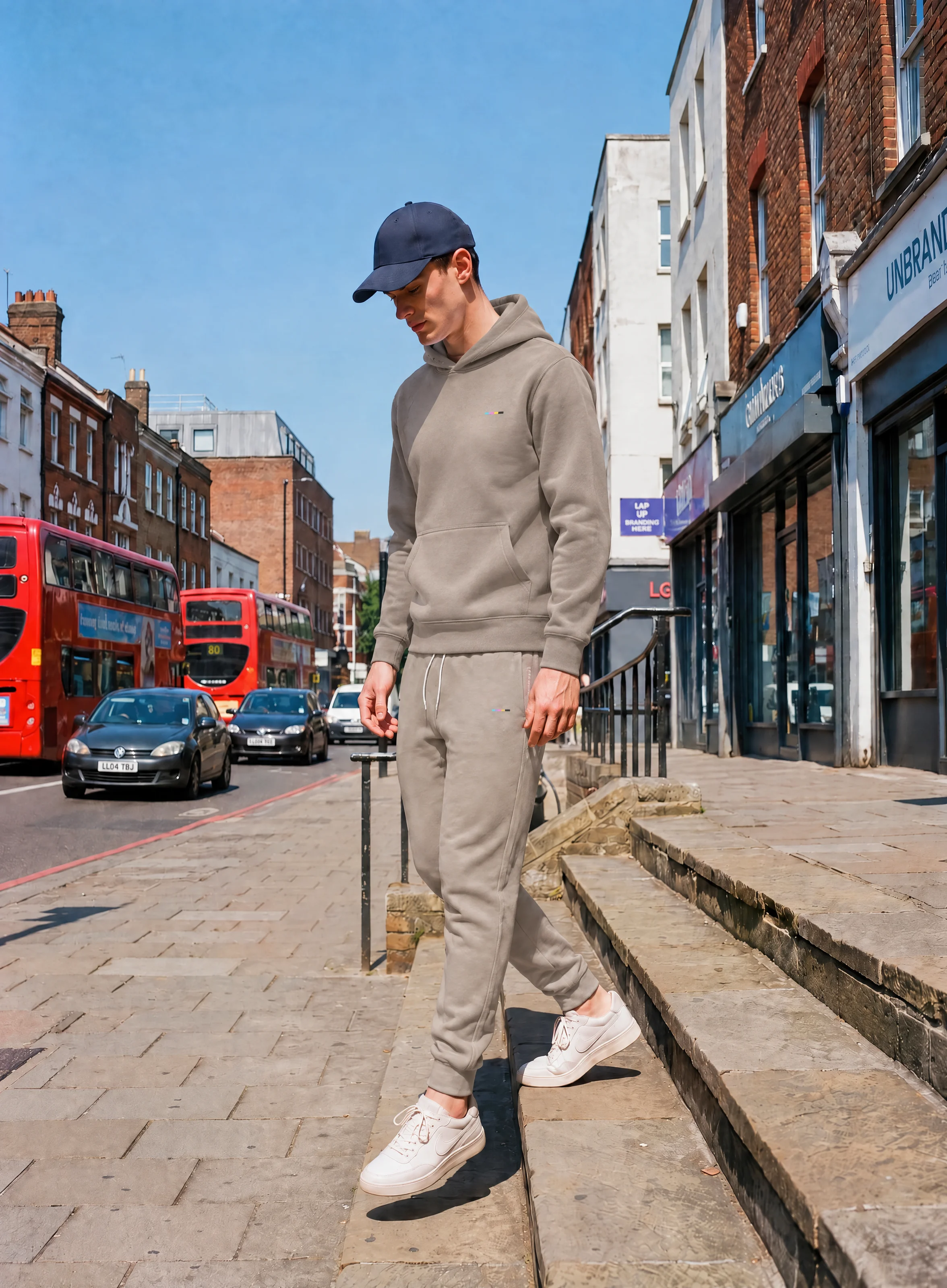 Taupe Cloudfade Hoodie, front view