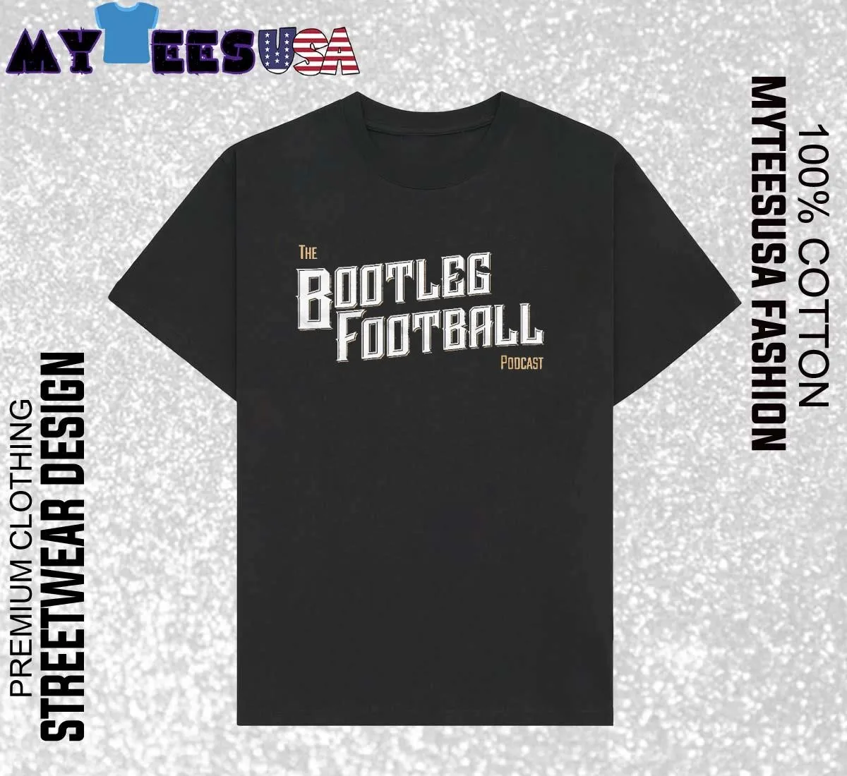 Official Bootleg Football Logo T-Shirt featuring a distressed bootleg-style sports logo graphic on a classic fit tee